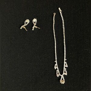 Elegant Vintage Silver and White Jewelry Set